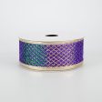 1.5  Glitter Sheer Net Ribbon: Purple, Green, Gold (10 yards) Fashion