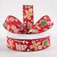 1.5  Gingerbread Cookies Candy Cane Ribbon: Red (50 Yards) For Cheap