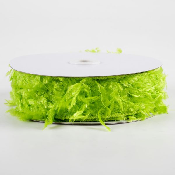 1.5  Furry Fabric Ribbon: Lime Green (10 Yards) Supply