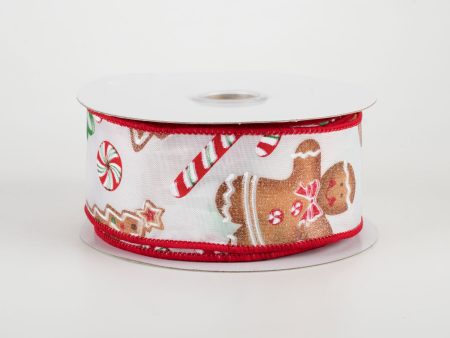 1.5  Gingerbread With Candy Ribbon: White (10 Yards) For Cheap