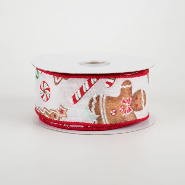 1.5  Gingerbread With Candy Ribbon: White (10 Yards) For Cheap