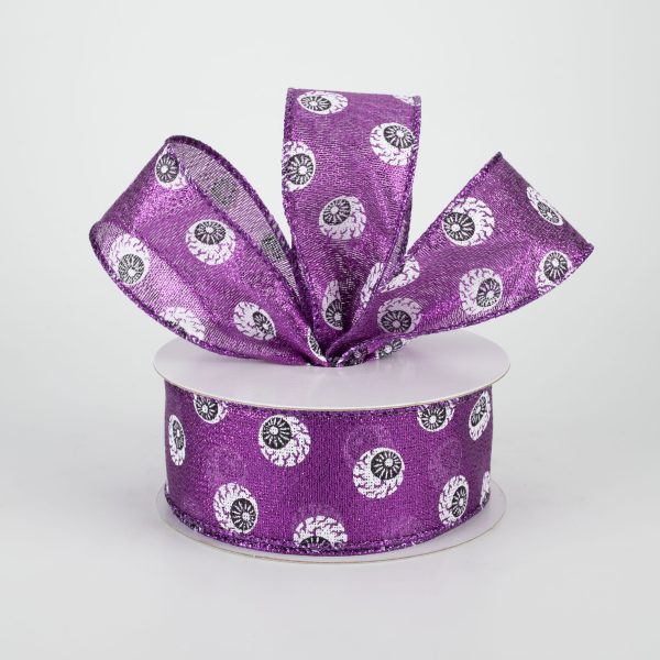 1.5  Eyeballs Ribbon: Metallic Purple (10 Yards) Sale