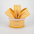 1.5  Cabana Stripes Ribbon: Sunflower & Ivory (10 Yards) Discount