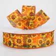 1.5  Glittered Fall Sunflower Ribbon (50 Yards) Online Sale