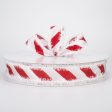 1.5  Fuzzy Edge Glittered Candy Cane Ribbon (50 Yards) Online now