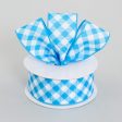 1.5  Gingham Basketweave Satin Ribbon: Blue & White (10 Yards) Fashion