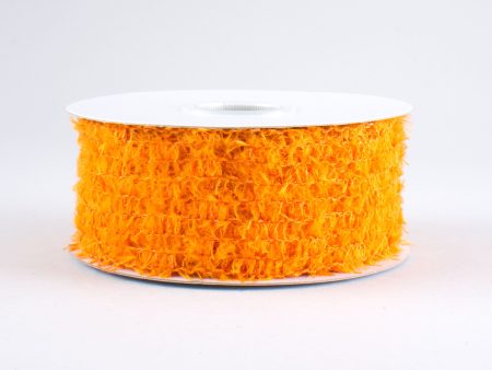 1.5  Fuzzy Open Weave Ribbon: Orange (10 Yards) Supply