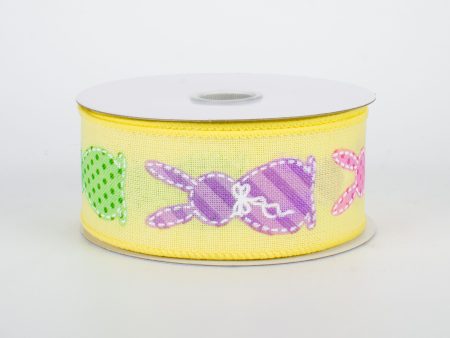 1.5  Easter Bunny Patterns Ribbon: Yellow (10 Yards) Fashion