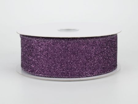 1.5  Lustrous Glitter Ribbon: Plum Purple (10 Yards) For Cheap