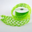 1.5  Fuzzy Open Weave Ribbon: Lime (10 Yards) Online