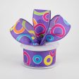 1.5  Bright Circles Ribbon: Purple Multi (10 Yards) For Discount