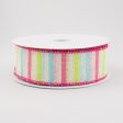 1.5  Woven Bright Stripes Ribbon: Pink, Green, Blue (10 Yards) Online