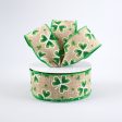 1.5  Glitter Clovers Ribbon: Natural (10 Yards) Discount