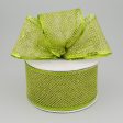 2.5  Diamond Mesh Glitter Ribbon: Lime Green (10 Yards) Online Hot Sale