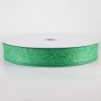 1.5  Embossed Flower Breeze Ribbon: Emerald Green (50 Yards) Sale