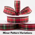 1.5  Allen Plaid Ribbon: Red, Emerald, Lime, White (50 Yards) on Sale