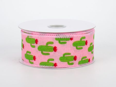 1.5  Green Cactus Ribbon: Pink (10 Yards) Discount