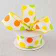 1.5  Satin Polka Dot Ribbon: Yellow, Orange, Lime (10 Yards) Cheap