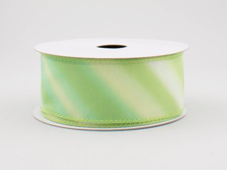 1.5  Diagonal Ombre Satin Ribbon: Mint Green (10 Yards) Online now