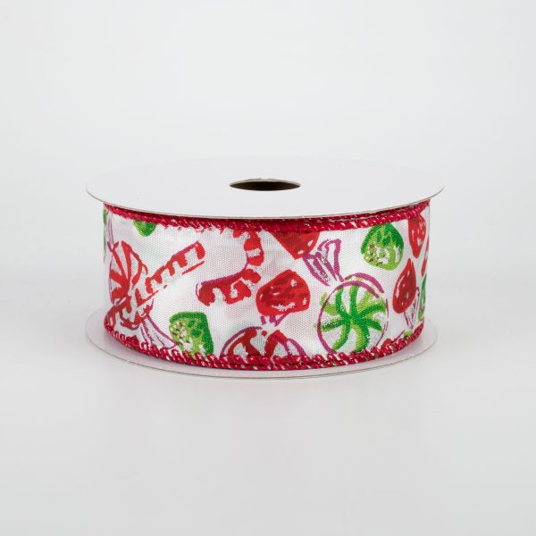 1.5  Christmas Candy Ribbon: Red & Green (10 Yards) For Cheap