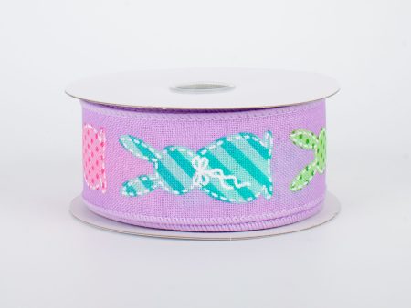 1.5  Easter Bunny Patterns Ribbon: Lavender (10 Yards) For Cheap