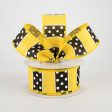 1.5  BW Polka Dot Stripes Ribbon: Sun Yellow (10 Yards) Hot on Sale