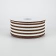 1.5  Cabana Stripes Ribbon: Brown & Ivory (10 Yards) on Sale