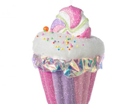 6  Iridescent Cupcake Ornament: Pastel Candy Cheap