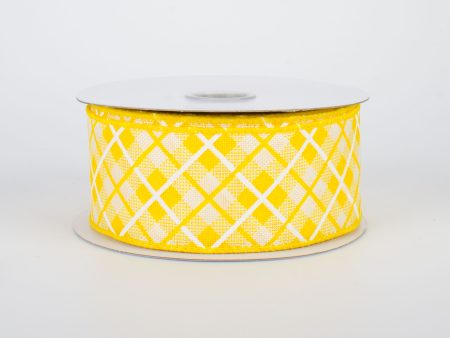 1.5  Argyle Plaid Ribbon: Yellow (10 Yards) Discount