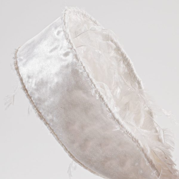 1.5  Furry Fabric Ribbon: White (10 Yards) Online now