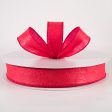 1.5  Embossed Flower Breeze Ribbon: Red (50 Yards) For Discount