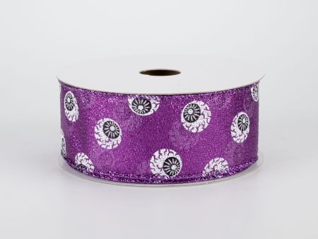 1.5  Eyeballs Ribbon: Metallic Purple (10 Yards) Sale