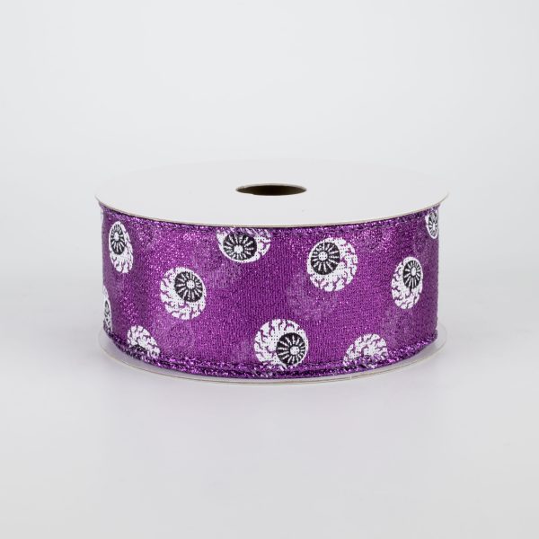 1.5  Eyeballs Ribbon: Metallic Purple (10 Yards) Sale