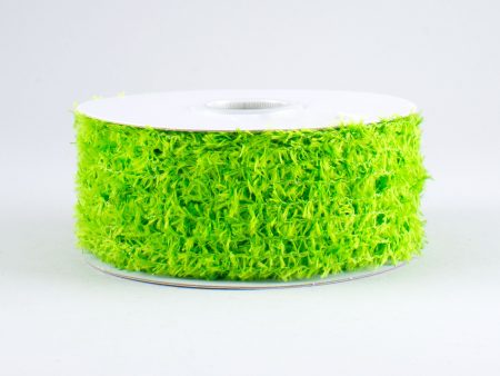 1.5  Fuzzy Open Weave Ribbon: Lime (10 Yards) Online