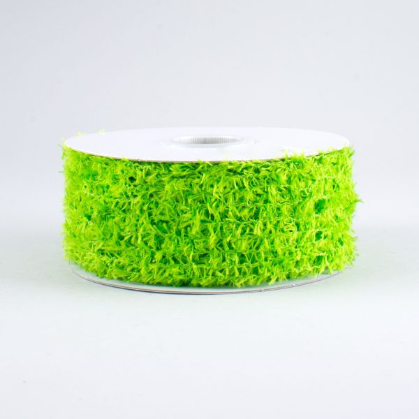 1.5  Fuzzy Open Weave Ribbon: Lime (10 Yards) Online