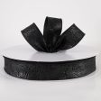 1.5  Embossed Flower Breeze Ribbon: Black (50 Yards) For Cheap