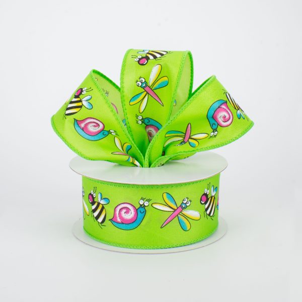 1.5  Bug Ribbon: Lime Green (10 Yards) on Sale