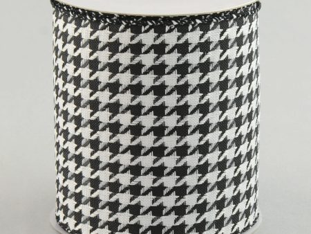 4  Black & White Houndstooth Ribbon (10 Yds) Sale