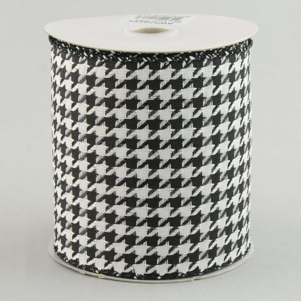 4  Black & White Houndstooth Ribbon (10 Yds) Sale