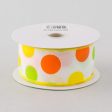 1.5  Satin Polka Dot Ribbon: Yellow, Orange, Lime (10 Yards) Cheap