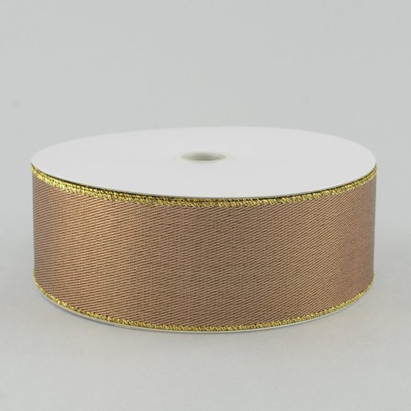 2.5  Bronze Gold Metallic Ribbon (50 Yards) Online