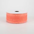 1.5  Canvas On Satin Glitter Ribbon: Dark Coral (10 Yards) Online now