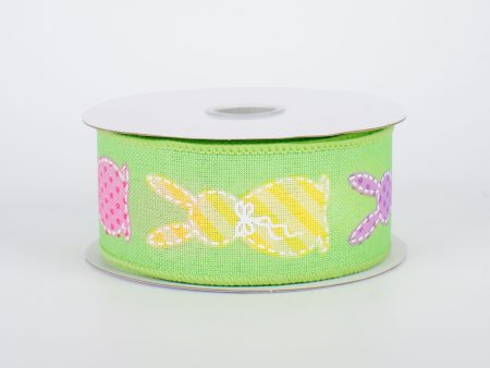 1.5  Easter Bunny Patterns Ribbon: Lime (10 Yards) Supply