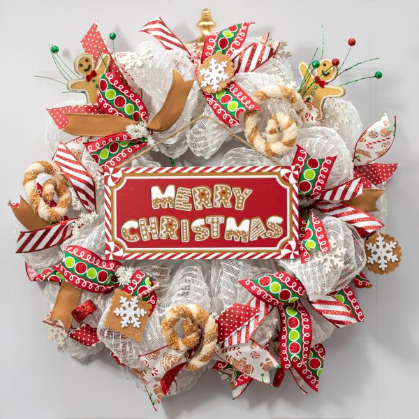 12  Wooden Sign: Merry Christmas Gingerbread Cookies Online Sale