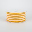 1.5  Cabana Stripes Ribbon: Sunflower & Ivory (10 Yards) Discount