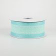 1.5  Canvas On Satin Glitter Ribbon: Robin s Egg Blue (10 Yards) Fashion