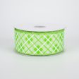 1.5  Argyle Plaid Ribbon: Lime (10 Yards) Online Hot Sale