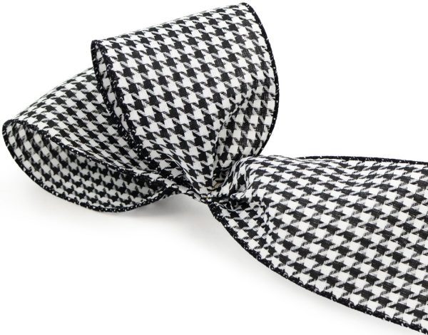 4  Black & White Houndstooth Ribbon (10 Yds) Sale