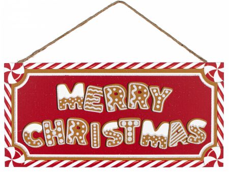 12  Wooden Sign: Merry Christmas Gingerbread Cookies Online Sale