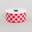 1.5  Gingham Basketweave Satin Ribbon: Red & White (10 Yards) Online Hot Sale